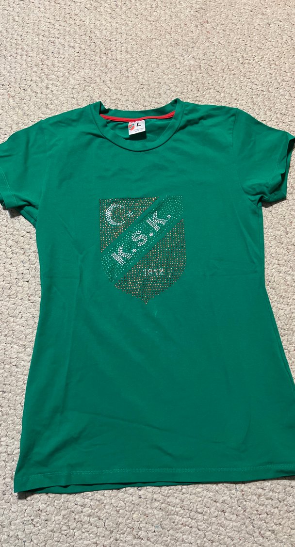 KSK  STORE Kız Çocuk Yeşil Payetli Kısa Kollu Tişört - Görsel 2