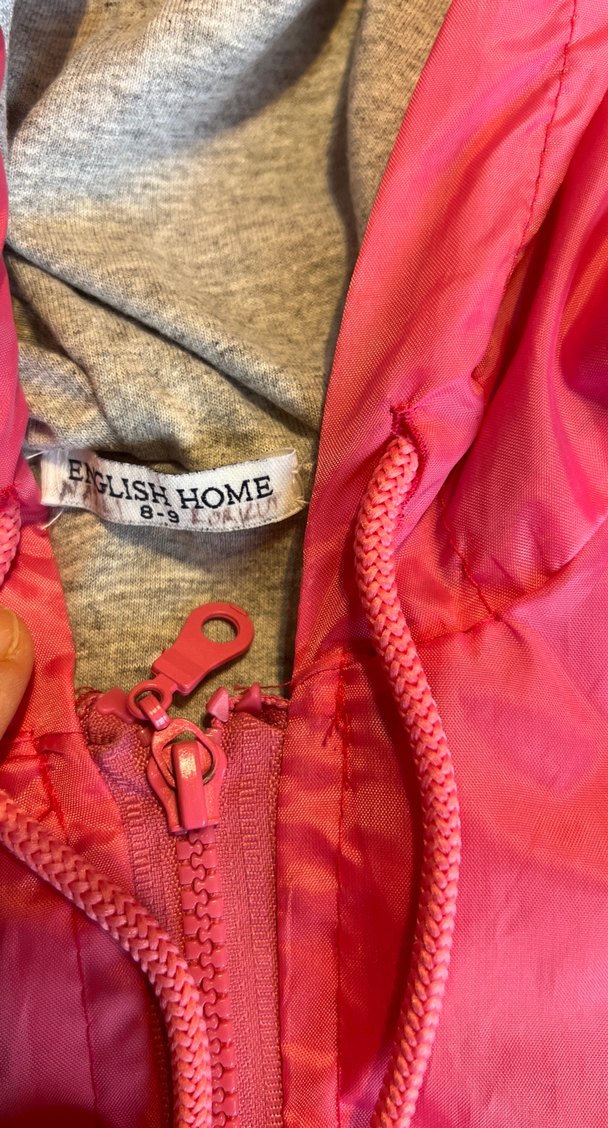 Kız Çocuk Parlak Pembe Fermuarlı Yağmurluk - Görsel 2