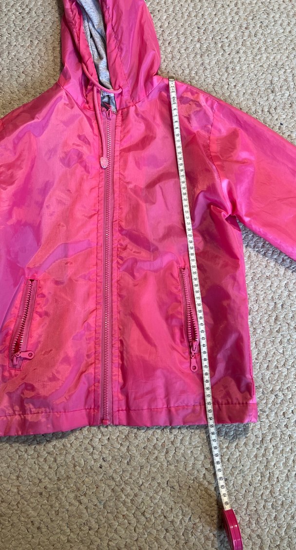 Kız Çocuk Parlak Pembe Fermuarlı Yağmurluk - Görsel 4