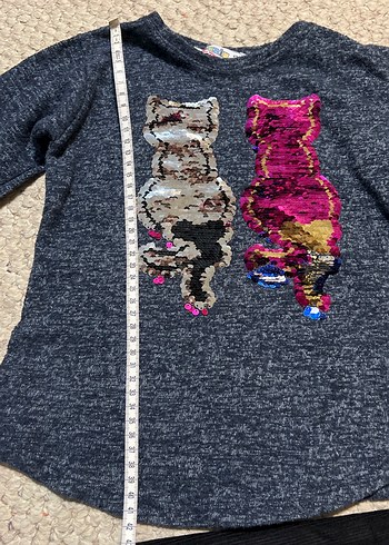 Kedili Örgü Uzun Kollu Bebek Kız Takımı - Görsel 4