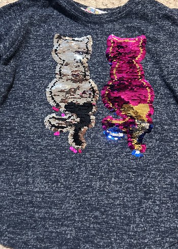 Kedili Örgü Uzun Kollu Bebek Kız Takımı - Görsel 3