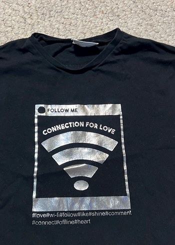 Kız Çocuk Siyah Baskılı Tişört - Görsel 2