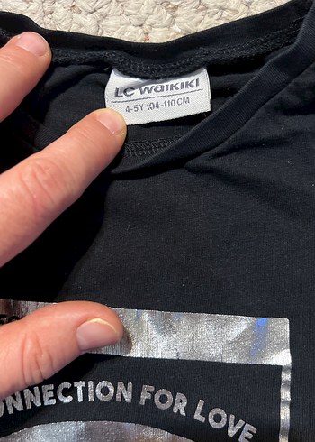 Kız Çocuk Siyah Baskılı Tişört - Görsel 3