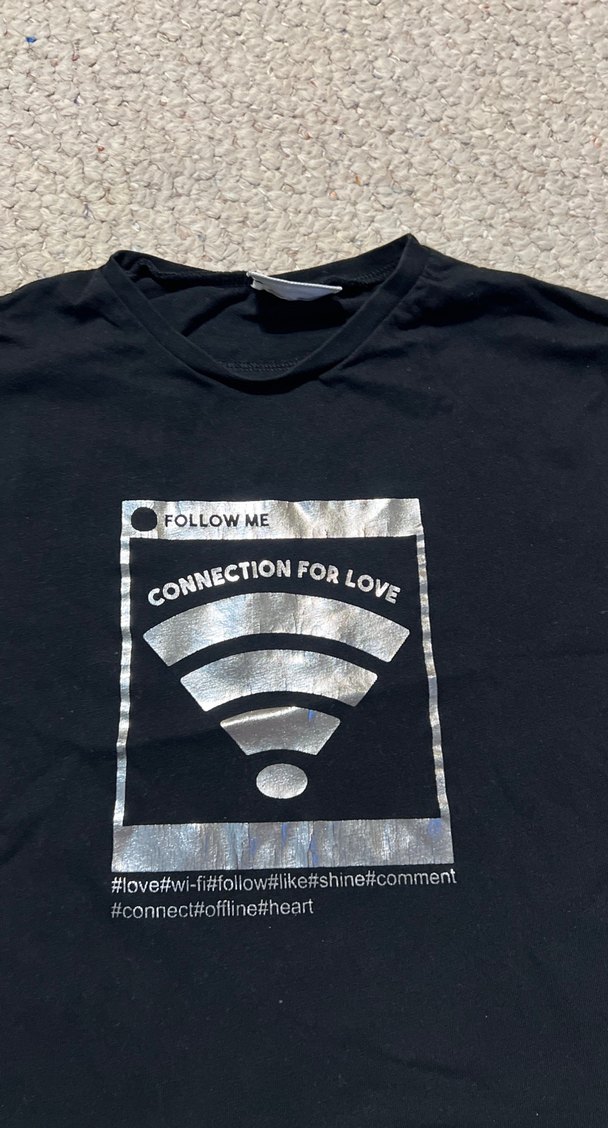 Kız Çocuk Siyah Baskılı Tişört - Görsel 2