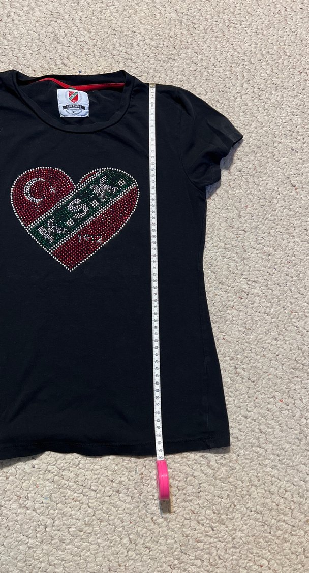 Kızlar için siyah taşlı kısa kollu tişört KSK STORE. - Görsel 4