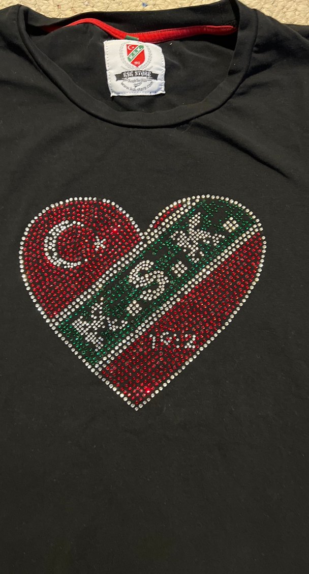 Kızlar için siyah taşlı kısa kollu tişört KSK STORE. - Görsel 2