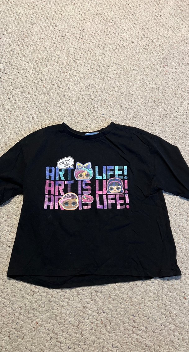 Kız Çocuk Siyah Payetli Tişört  LOL - Görsel 3