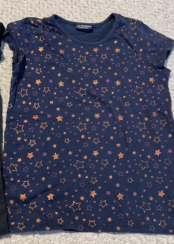 Kız Çocuk Kısa Kollu Baskılı Tişört Seti - Görsel 2