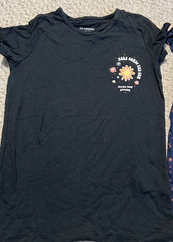 Kız Çocuk Kısa Kollu Baskılı Tişört Seti - Görsel 3