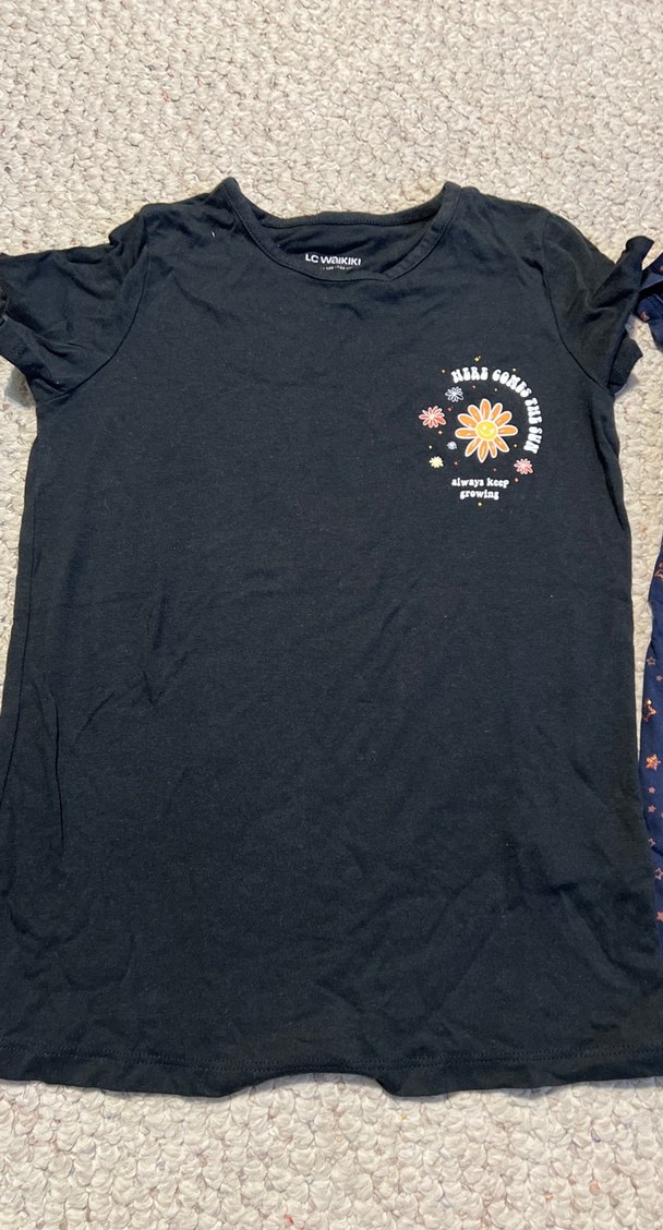 Kız Çocuk Kısa Kollu Baskılı Tişört Seti - Görsel 3