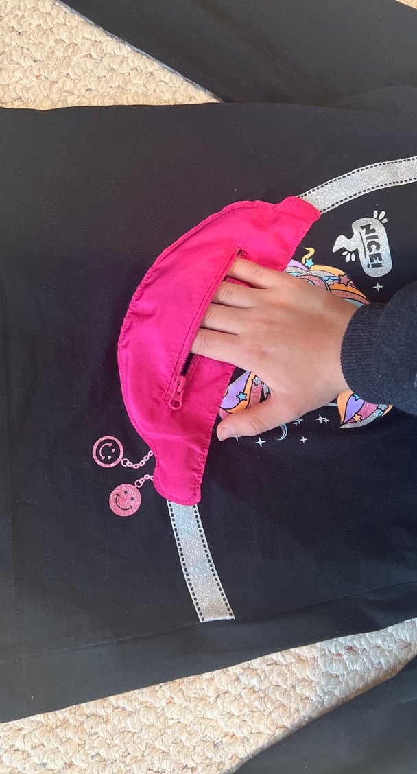 Renkli Pembe Fermuarlı çantalı  tişört - Görsel 2