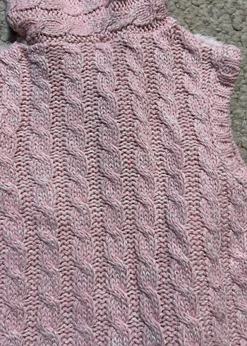 Kapüşonlu Pembe Kız Çocuk Yeleği kürklü - Görsel 5