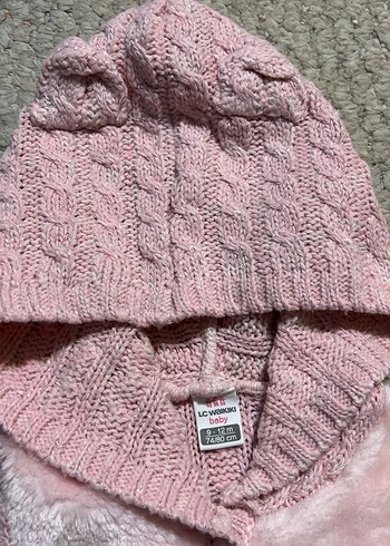 Kapüşonlu Pembe Kız Çocuk Yeleği kürklü - Görsel 3