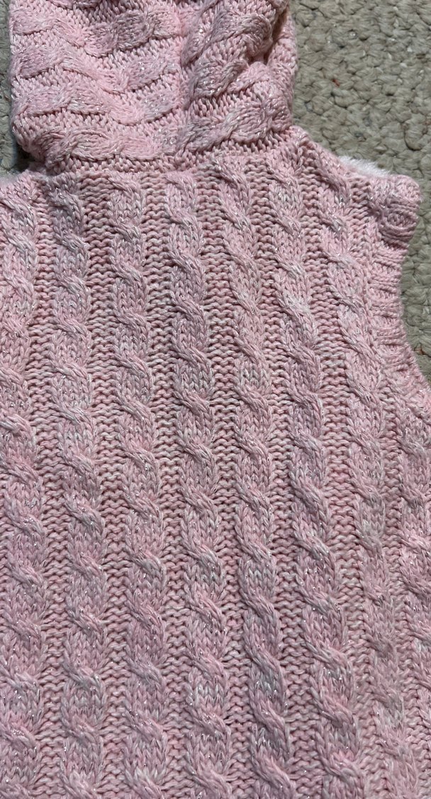 Kapüşonlu Pembe Kız Çocuk Yeleği kürklü - Görsel 5