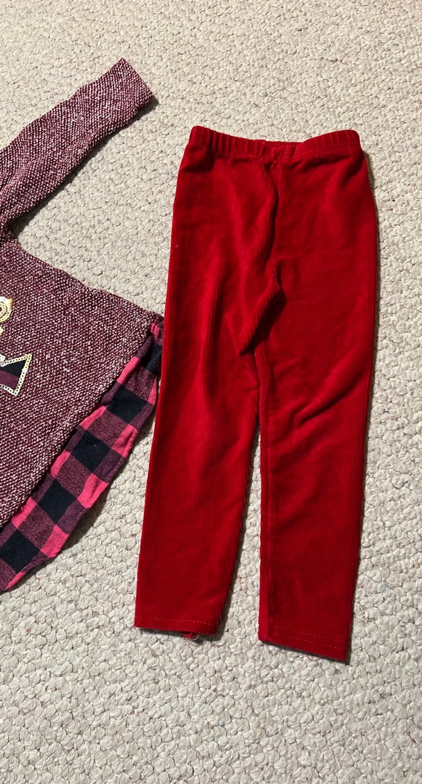 Bordo Triko Baskılı Uzun Kollu Bebek Takımı - Görsel 3