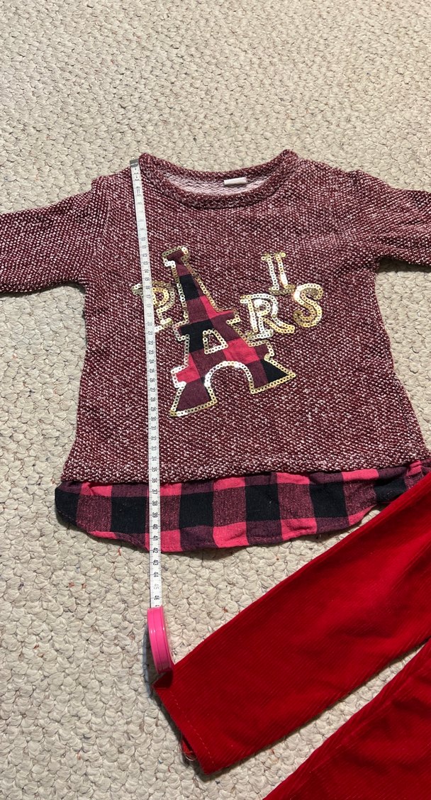 Bordo Triko Baskılı Uzun Kollu Bebek Takımı - Görsel 4