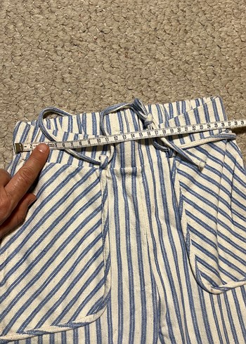 Mavi Çizgili çocuk Pamuklu Geniş Paça Pantolon - Görsel 4