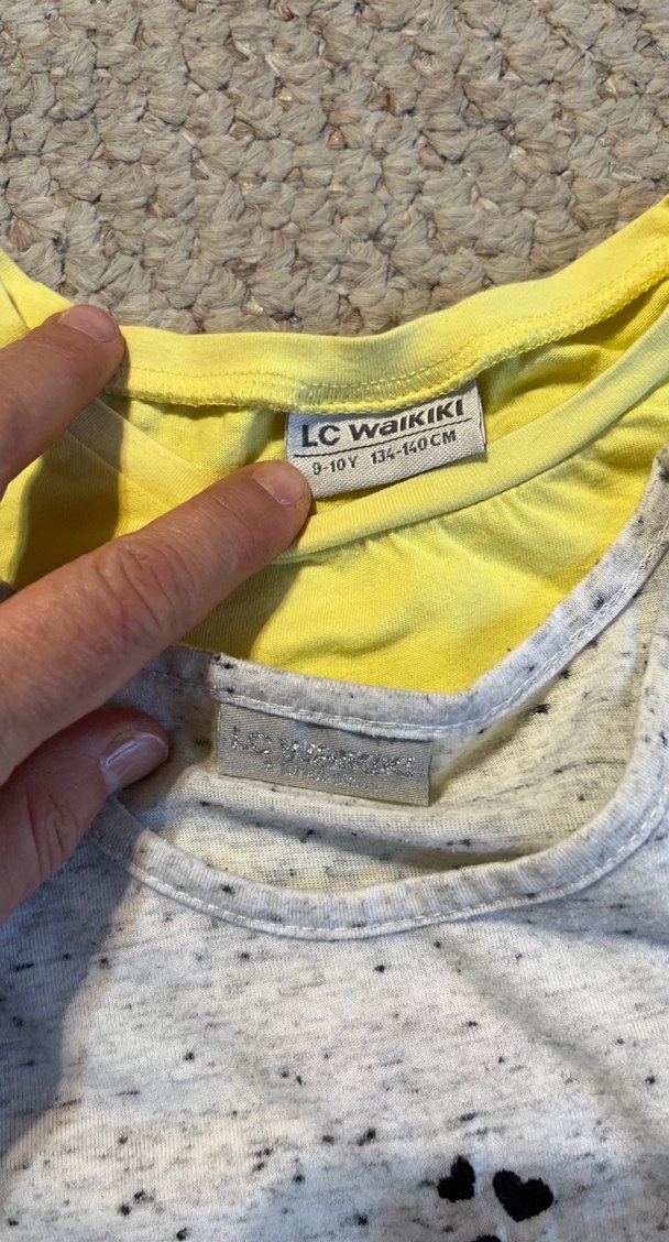 Kız Çocuk Gri  sarı Payetli Baskılı Tişört - Görsel 4