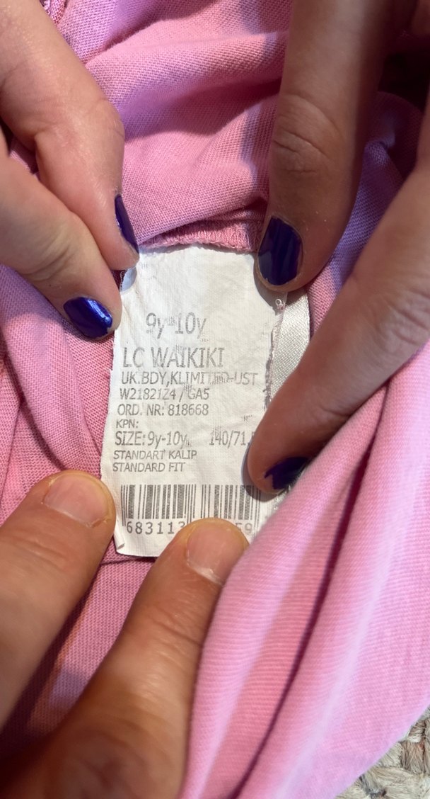 Kız Çocuk Pembe Uzun Kollu Baskılı Tişört - Görsel 4