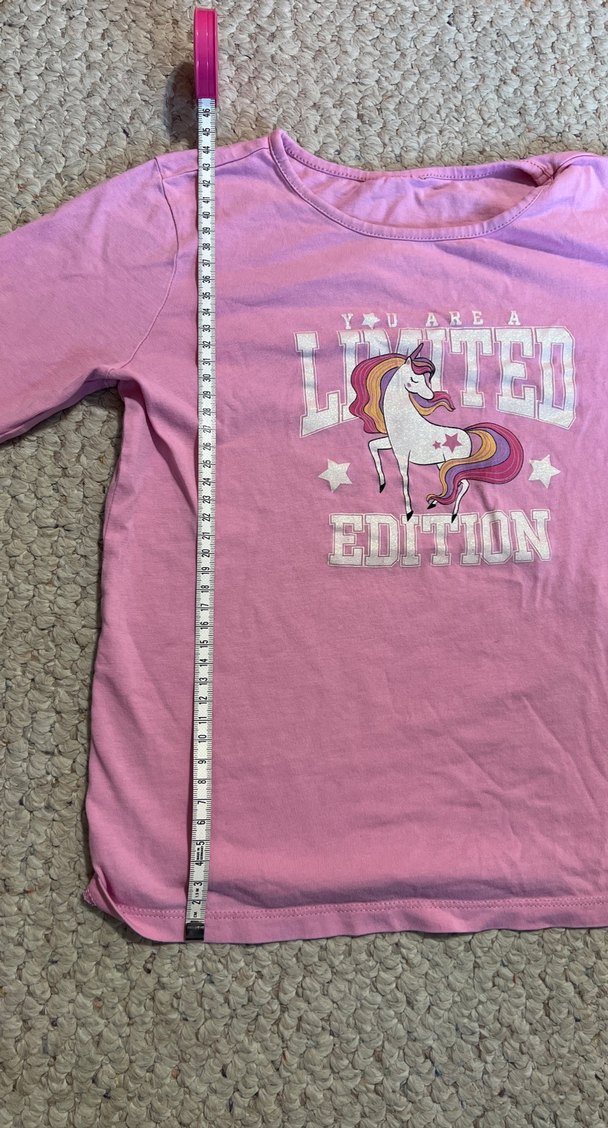 Kız Çocuk Pembe Uzun Kollu Baskılı Tişört - Görsel 2