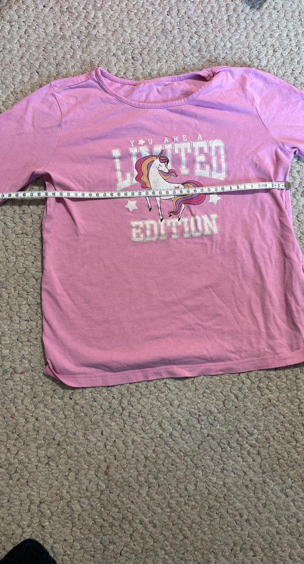 Kız Çocuk Pembe Uzun Kollu Baskılı Tişört - Görsel 3