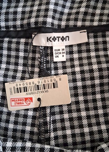 Kadın Gri Kareli Pilili Kumaş Pantolon - Görsel 4