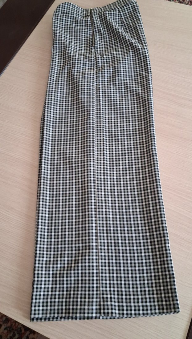 Kadın Gri Kareli Pilili Kumaş Pantolon - Görsel 2