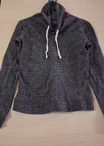 Gri Yüksek Yakalı Sweatshirt - Görsel 3
