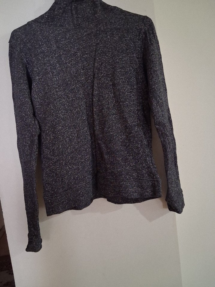 Gri  Yüksek Yakalı  Sweatshirt - Görsel 2