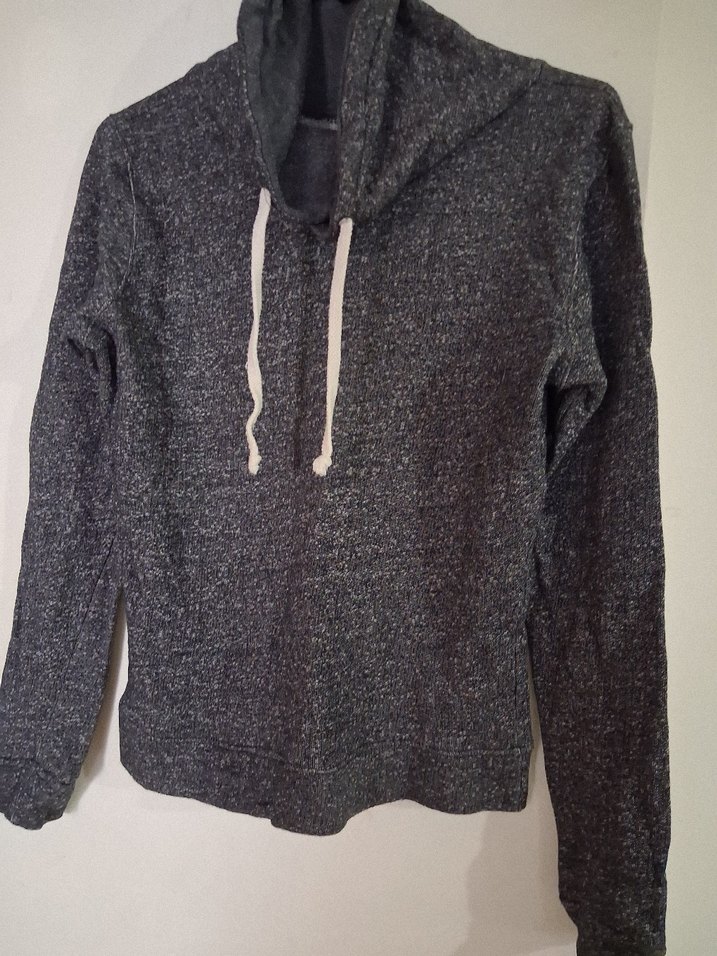 Gri  Yüksek Yakalı  Sweatshirt - Görsel 4