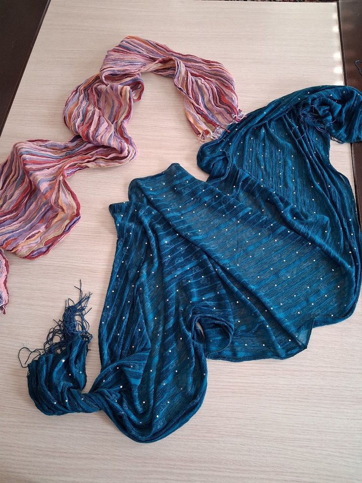 Renkli İpek Görünümlü Bohem Kadın Şalları - Görsel 3