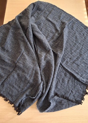 Gri Örgü Kadın Keten Şal - Görsel 4