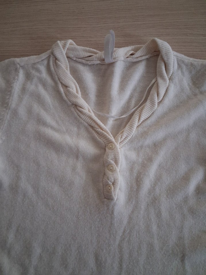 Bej Kadın Triko Kazak, Uzun Kollu, fit kesim - Görsel 3