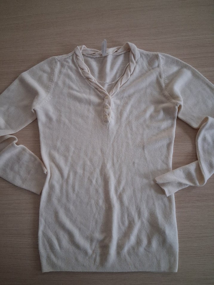 Bej Kadın Triko Kazak, Uzun Kollu, fit kesim - Görsel 4