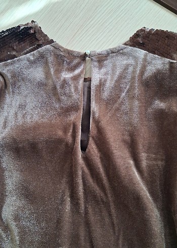 Kahverengi Drapeli Uzun Abiye Elbise - Görsel 4