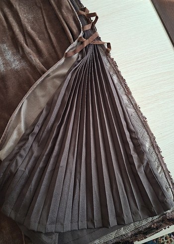 Kahverengi Drapeli Uzun Abiye Elbise - Görsel 7