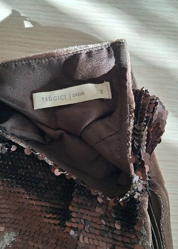 Kahverengi Drapeli Uzun Abiye Elbise - Görsel 6