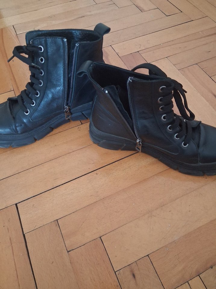 Siyah Deri Fermuarlı Stiletto Topuklu Bot - Görsel 2