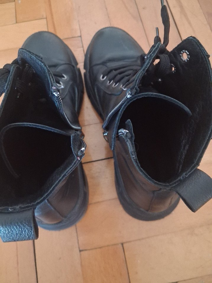 Siyah Deri Fermuarlı Stiletto Topuklu Bot - Görsel 4