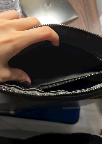 Siyah Deri Fermuarlı Kadın Çanta YSL - Görsel 6