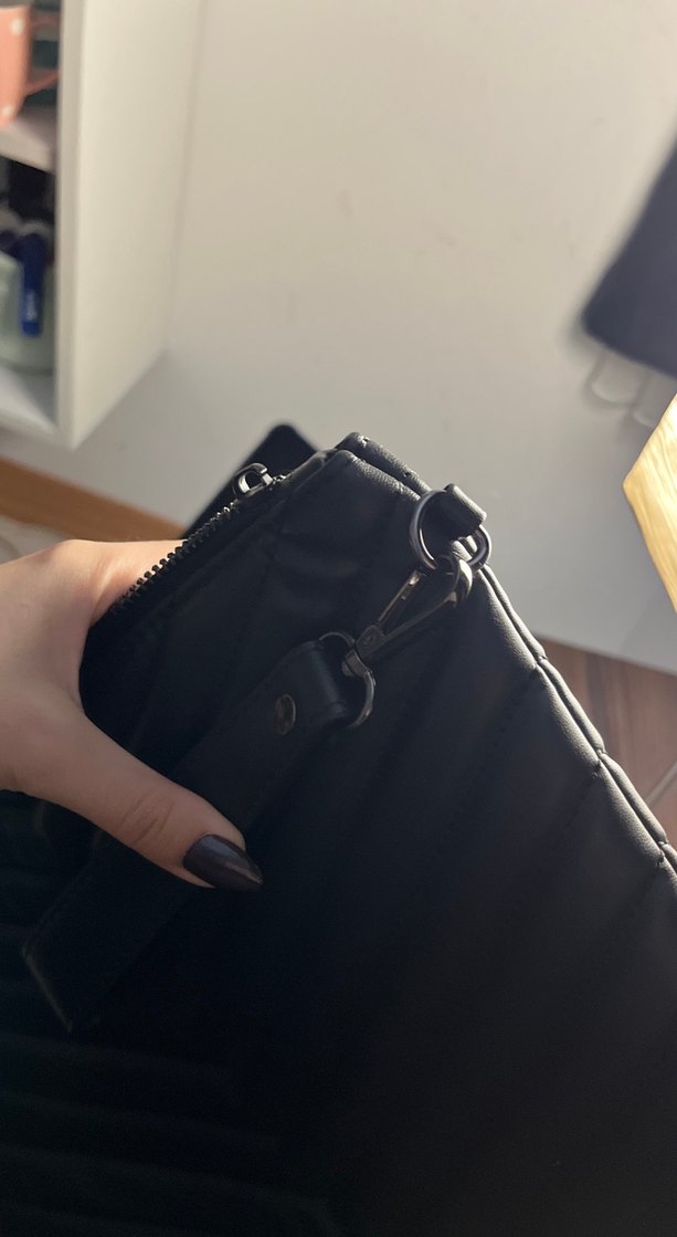 Siyah Deri Fermuarlı Kadın Çanta YSL - Görsel 4