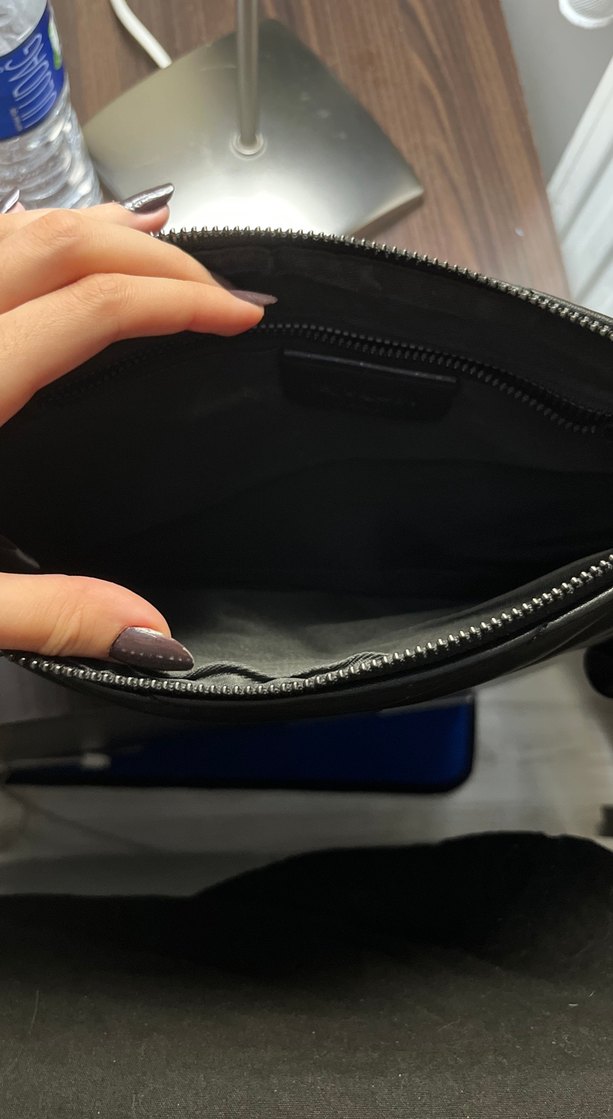 Siyah Deri Fermuarlı Kadın Çanta YSL - Görsel 5