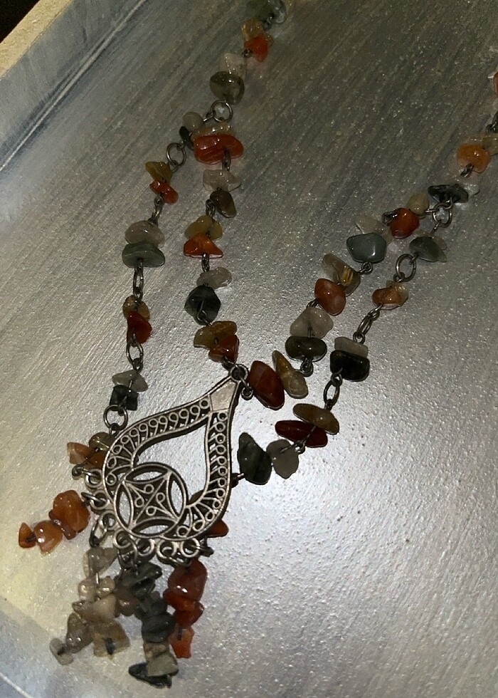 doğal taş kolye+bileklik - Görsel 2