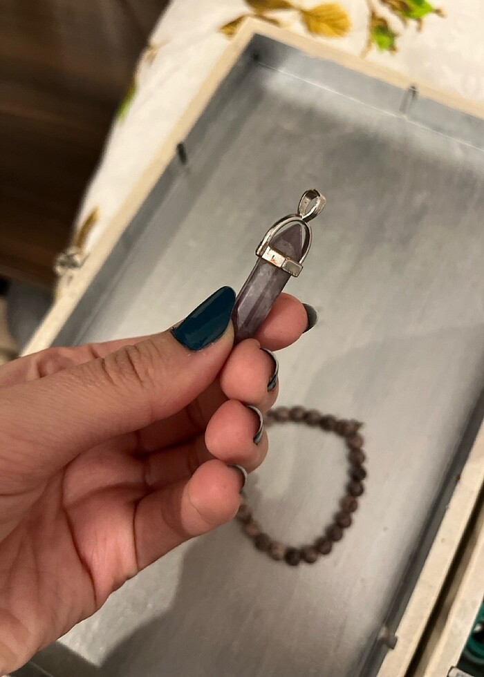 ametist bileklik ve kolye ucu - Görsel 2