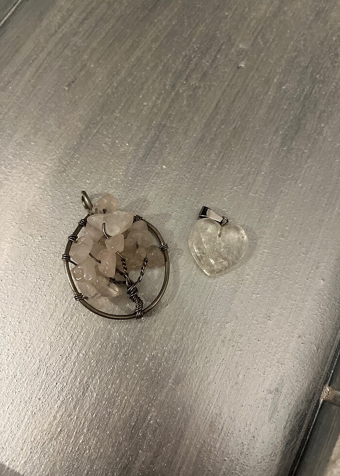 pembe kuvars kristal kuvars kolye ucu - Görsel 2