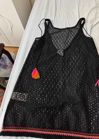 Siyah Fırfırlı Gotik Kadın Şal - Görsel 5