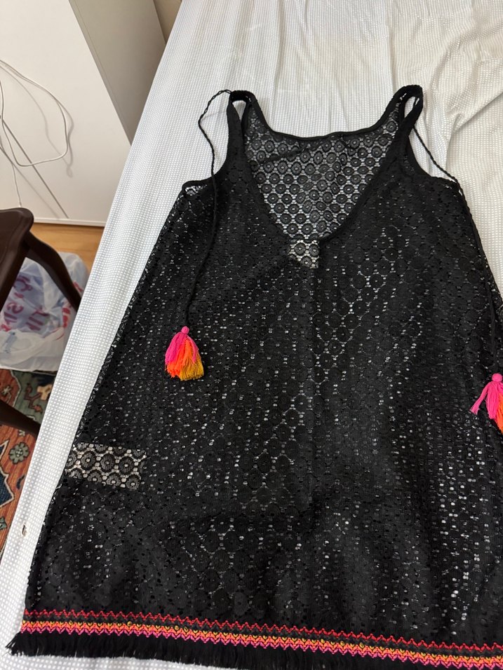 Siyah Fırfırlı Gotik Kadın Şal - Görsel 5