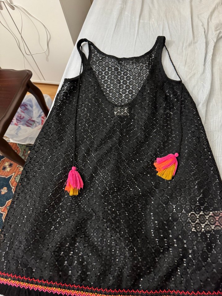 Siyah Fırfırlı Gotik Kadın Şal - Görsel 2