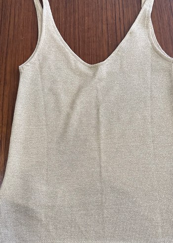 Bej V Yaka Kolsuz Midi Kadın Atlet - Görsel 5