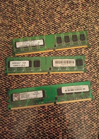 Yeşil DDR2 RAM Bellek Modülleri 1GB
